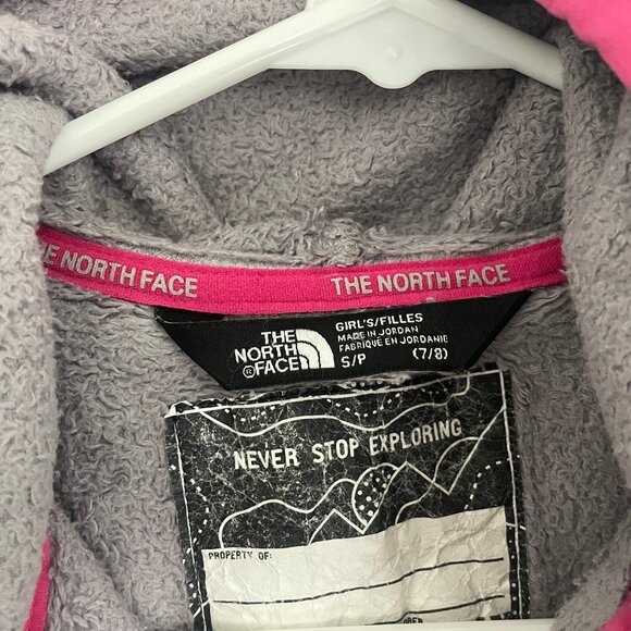 The North Face Girls' Fuzzy Hoodie Pink Gray Jacket - Small - Picture 3 of 3